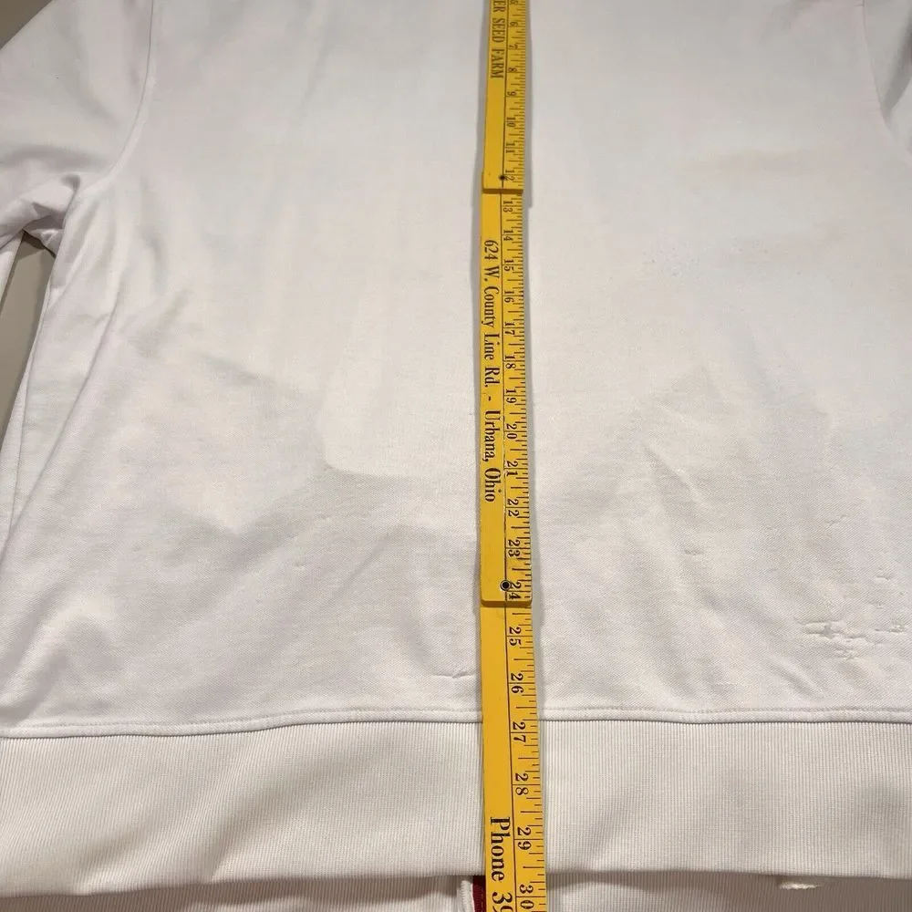 Avirex Aviator Flight Jacket White Mens Size XXL Pockets‎ Full Zip Epaulettes